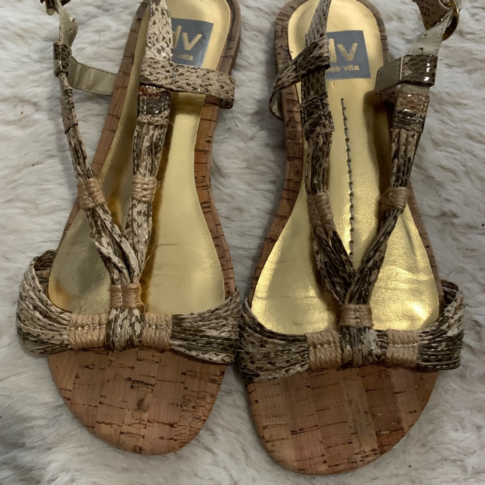 Dolche Vita size 6.5 snakeskin cork sandals size 6.5